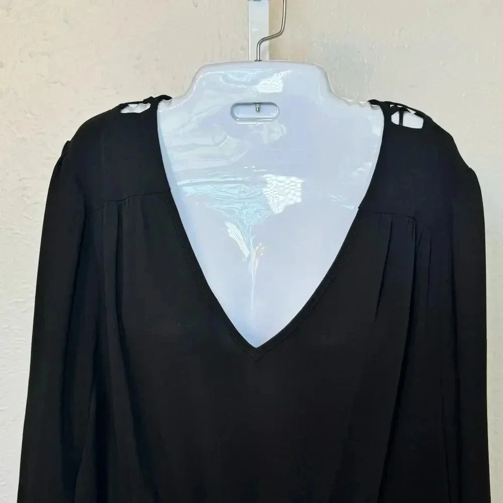 NWT Black Long Sleeve Skies Are Blue Dress with cutout details on back Size XLP - Picture 7 of 13